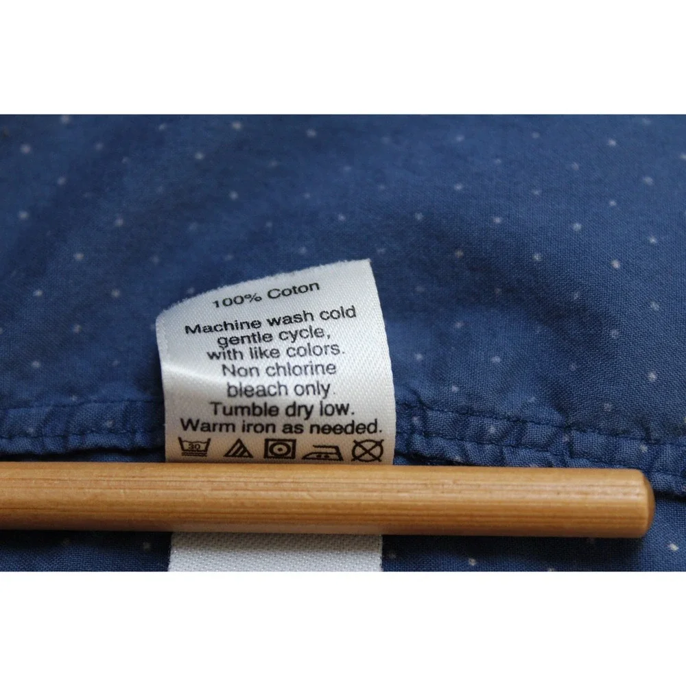 J.Crew Ludlow Mens Large Blue Shirt White Polka Dot 120s 2-Ply Cotton 07124‎